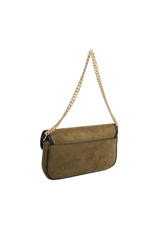 Silver & Polo SP1171 Kadın Omuz Çantası Süet Yeşil-Siyah