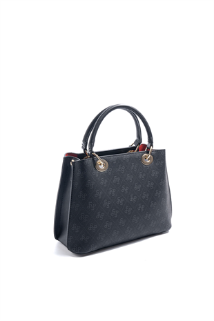 Silver & Polo SP1272 Kadın El Çantası Monogram Siyah