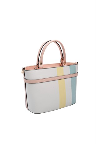 Silver Polo Lila - Pembe Ekose Kadın El Çantası SP1283