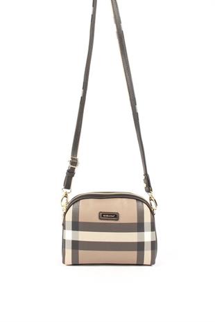 Silver & Polo SP765 Kadın Çapraz Çanta Ekose Kahve-Siyah