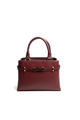 Silver & Polo SP1149 Kadın El Çantası Düz Bordo-Bordo