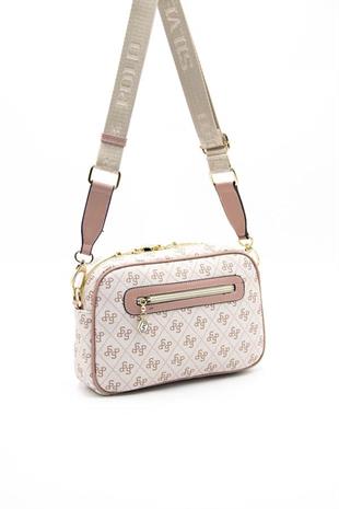 Silver & Polo SP1094 Kadın Çapraz Çanta Monogram Pembe-Somon