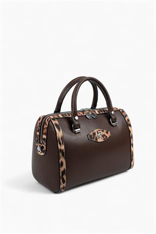 Silver & Polo Leopar Kahve SP1091 Kadın El Çantası
