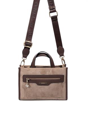 Silver & Polo SP1271 Kadın El Çantası Süet Vizon-Kahve
