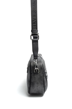 Silver & Polo SP1280 Kadın Çapraz Çanta Petek M.Gümüş-Siyah