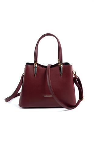 Silver & Polo SP1205 Kadın El Çantası Düz Bordo