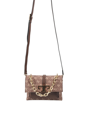 Silver & Polo SP1148 Kadın Çapraz Çanta Monogram Kahve