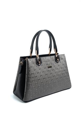 Silver & Polo Platin - Siyah SP1253 Kadın El Çantası