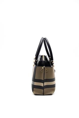 Silver & Polo SP826 Kadın El Çantası Ekose Kahve-Siyah