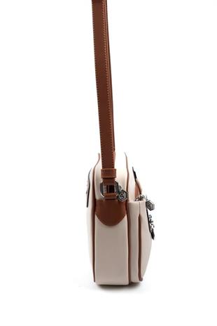 Silver & Polo SP491 Kadın Çapraz Çanta Düz Bej-Taba