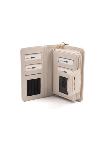 Silver & Polo SP1202 Kadın Cüzdan & Kartlık Logolu Bej-S.Bej