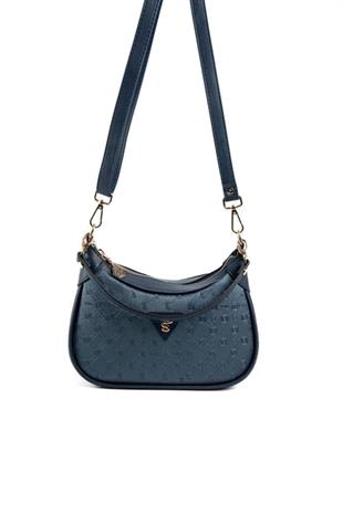 Silver & Polo SP1180 Kadın Omuz Çantası Logolu Lacivert-Lacivert
