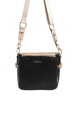 Silver & Polo SP884 Kadın Çapraz Çanta Logolu Siyah-S.Nut