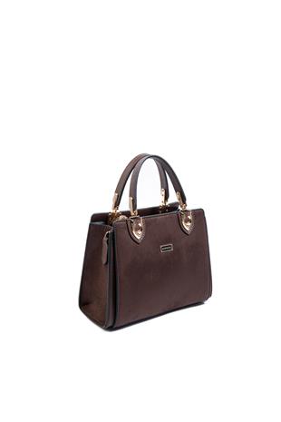 Silver & Polo SP1133 Kadın El Çantası Süet Kahve-Kahve