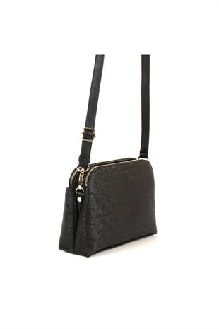Silver & Polo SP623 Kadın Çapraz Çanta Logolu Siyah-Siyah