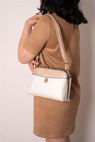 Silver & Polo SP623 Kadın Çapraz Çanta Logolu Sedef-S.Nut