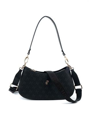 Silver & Polo SP1251 Kadın Omuz Çantası Monogram Siyah
