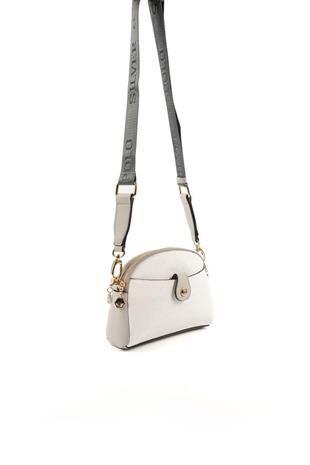 Silver & Polo SP1144 Kadın Çapraz Çanta Logolu Beyaz-A.Gri