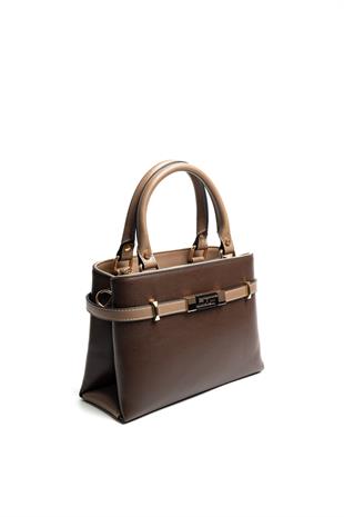 Silver & Polo SP1149 Kadın El Çantası Düz Kahve-Vizon