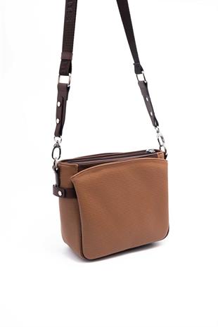 Silver & Polo SP884 Kadın Çapraz Çanta Petek Karamel-Kahve