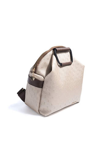 Silver & Polo SP771 Kadın Sırt Çantası Logolu Nut-Kahve