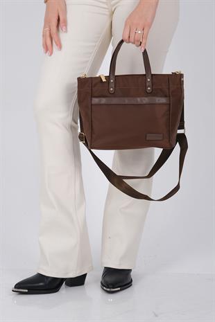 Silver & Polo SP1214 Kadın El Çantası Saten Kahve-Kahve
