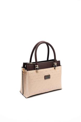 Silver & Polo SP826 Kadın El Çantası Logolu Nut-Kahve
