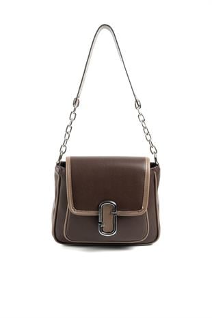 Silver & Polo Kahve - Vizon SP1147 Kadın Omuz Çantası