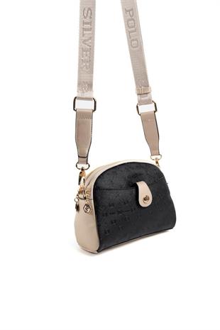 Silver & Polo SP1144 Kadın Çapraz Çanta Logolu Siyah-S.Nut