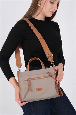 Silver & Polo SP1228 Kadın El Çantası Saten Yeşil-Taba