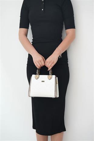 Silver & Polo SP1133 Kadın El Çantası Logolu Sedef-S.Nut