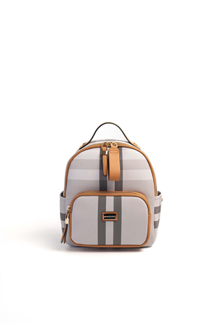 Silver & Polo SP1130 Kadın Sırt Çantası Ekose A.Gri-A.Taba