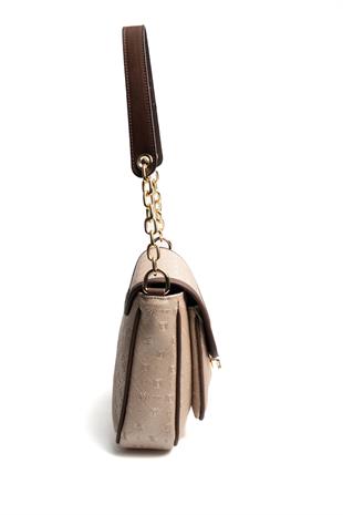 Silver & Polo SP1147 Kadın Omuz Çantası Logolu Nut-Kahve