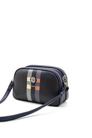 Silver & Polo SP745 Kadın Çapraz Çanta Ekose Lacivert