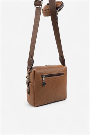 Silver & Polo SP1038 Kadın Çapraz Çanta Petek Karamel-Kahve