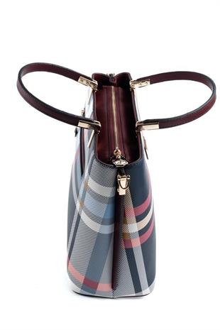 Silver & Polo SP924 Kadın El Çantası Ekose Laci-Bordo