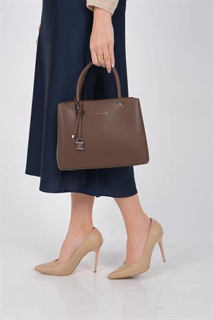 Silver & Polo SP1236 Kadın El Çantası Cilt Kahve-Kahve