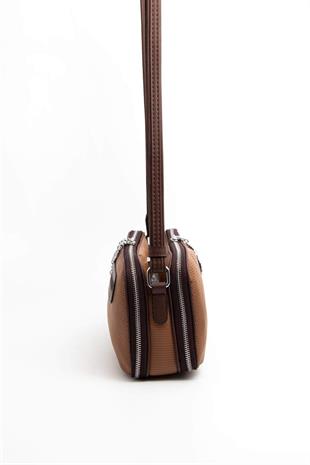 Silver & Polo SP899 Kadın Çapraz Çanta Petek Karamel-Kahve