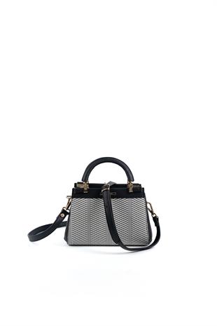 Silver & Polo Siyah Beyaz - Siyah SP1193 Kadın Çanta Modelleri>El Çantası