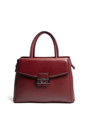 Silver & Polo SP1264 Kadın El Çantası Düz Bordo-Bordo