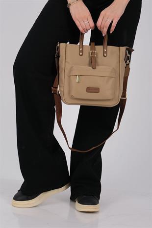 Silver & Polo SP1218 Kadın El Çantası Saten Vizon-Camel