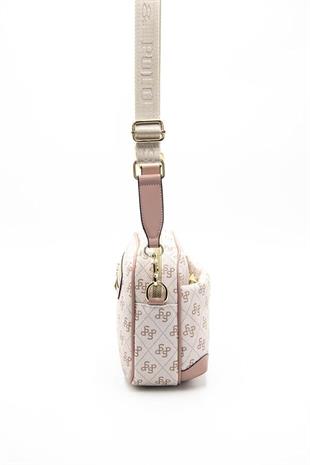 Silver & Polo SP1094 Kadın Çapraz Çanta Monogram Pembe-Somon