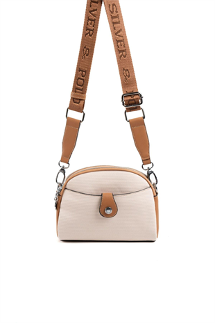 Silver & Polo SP1144 Kadın Çapraz Çanta Petek Bej-A.Taba