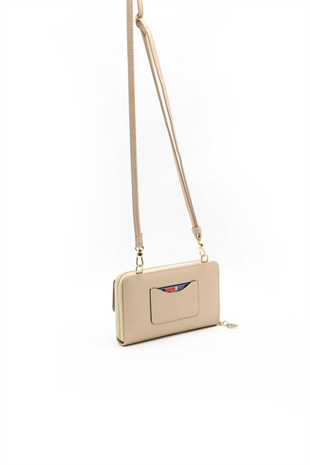 Silver & Polo SP921 Kadın Telefon Çantası Logolu Sedef-S.Nut