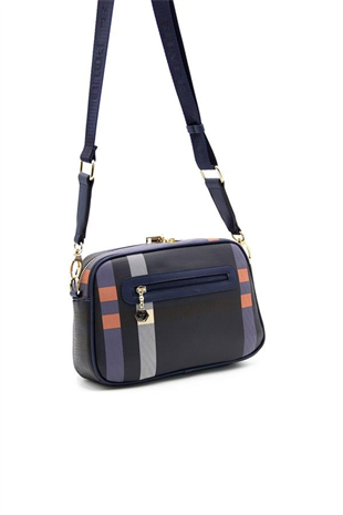 Silver & Polo SP1094 Kadın Çapraz Çanta Ekose Lacivert