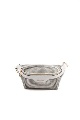 Silver & Polo Siyah - Beyaz SP1192 Kadın Bel Çantası