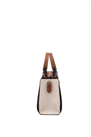 Silver Polo SP1133 Kadın El Çantası Düz Bej-Taba