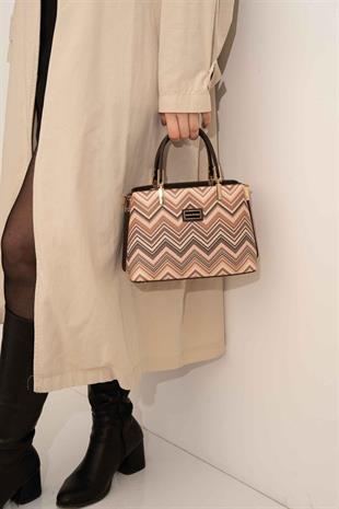 Silver & Polo SP987 Kadın El Çantası Ekose Nut-Kahve