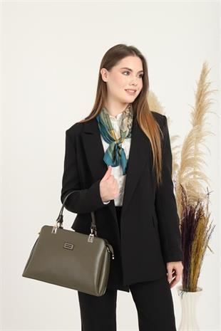 Silver & Polo SP972 Kadın El Çantası Düz Zeytuni