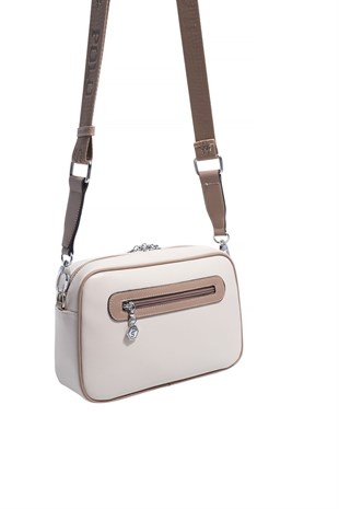 Silver & Polo SP1280 Kadın Çapraz Çanta Düz Bej-Latte